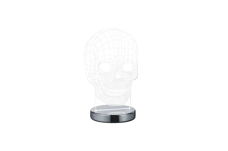 LED-Pöytävalaisin Skull Kromi, TRIO