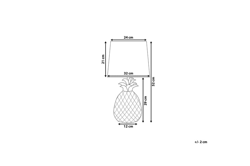 Pöytävalaisin Pineapple 32 cm - Kulta - Olohuoneen valaisin - Riisipaperivalaisin - Kaarivalaisin - Yöpöydän valaisin - Ikkunavalaisin jalalla - Tiffanylamppu - PH lamppu - Pöytävalaisin - Verkkovalaisin