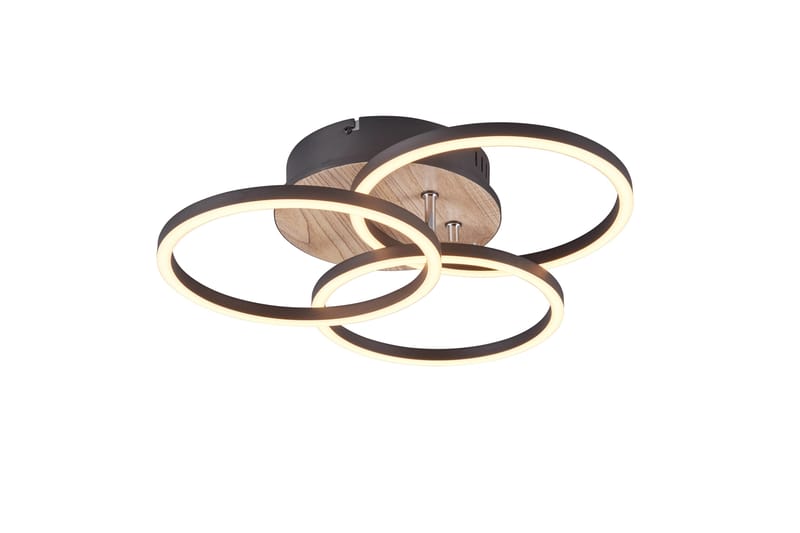LED-Kattovalaisin Circle Mattamusta/Puu - TRIO - Valaistus - Sisävalaistus & lamput - Plafondit