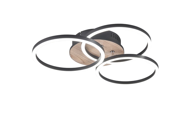 LED-Kattovalaisin Circle Mattamusta/Puu - TRIO - Valaistus - Sisävalaistus & lamput - Plafondit