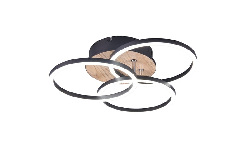 LED-Kattovalaisin Circle Mattamusta/Puu - TRIO - Valaistus - Sisävalaistus & lamput - Plafondit