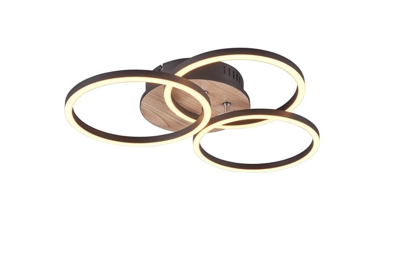 LED-Kattovalaisin Circle Mattamusta/Puu - TRIO - Valaistus - Sisävalaistus & lamput - Plafondit