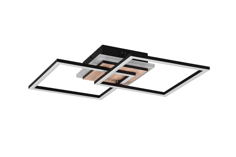 LED-Kattovalaisin Giro Neliö Mattamusta/Puu - TRIO - Valaistus - Sisävalaistus & lamput - Plafondit