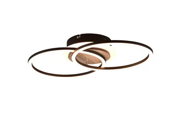 LED-Kattovalaisin Giro Pyöreä Mattamusta/Puu - TRIO - Valaistus - Sisävalaistus & lamput - Plafondit