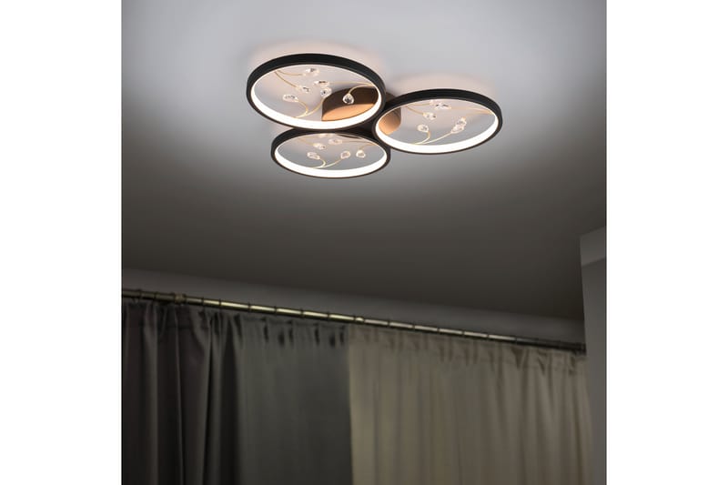 LED-Kattovalaisin Groovy 3-os Mattamusta/Kulta - TRIO - Valaistus - Sisävalaistus & lamput - Riippuvalaisimet