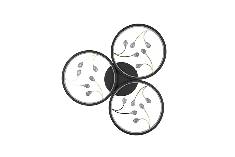 LED-Kattovalaisin Groovy 3-os Mattamusta/Kulta - TRIO - Valaistus - Sisävalaistus & lamput - Riippuvalaisimet