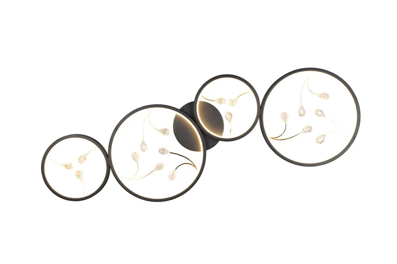 LED-Kattovalaisin Groovy 4-os Mattamusta/Kulta - TRIO - Valaistus - Sisävalaistus & lamput - Riippuvalaisimet