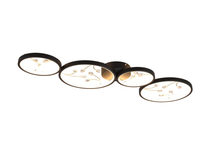 LED-Kattovalaisin Groovy 4-os Mattamusta/Kulta - TRIO - Kattovalaisin
 - Kattovalaisin keittiö - Kattovalaisin makuuhuone - PH lamppu - Kaarivalaisin - Lightbox - Riippuvalaisimet - Ikkunavalaisin riippuva - Olohuoneen valaisin - Verkkovalaisin - Tiffanylamppu - Riisipaperivalaisin