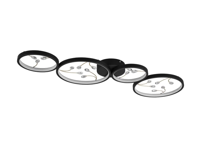 LED-Kattovalaisin Groovy 4-os Mattamusta/Kulta - TRIO - Olohuoneen valaisin - Riisipaperivalaisin - Lightbox - Tiffanylamppu - Verkkovalaisin - Kattovalaisin makuuhuone - Kaarivalaisin - Kattovalaisin
 - Riippuvalaisimet - Kattovalaisin keittiö - PH lamppu - Ikkunavalaisin riippuva