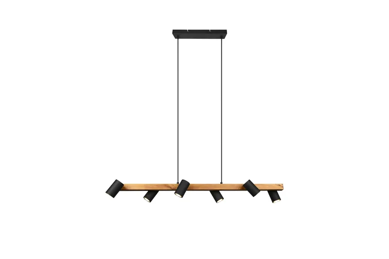 Riippuvalaisin Marley 115 cm 6-os. Mattamusta/Puu - Trio - Valaistus - Sisävalaistus & lamput - Riippuvalaisimet