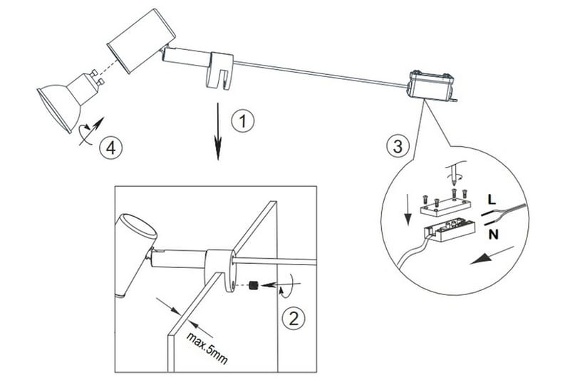Seinäpeiliin kiinnitettävä valaisin 1-Os. Lorenzo H2O Gu10 K - Trio - Valaistus - Sisävalaistus & lamput - Seinävalaisimet - Seinäplafondi