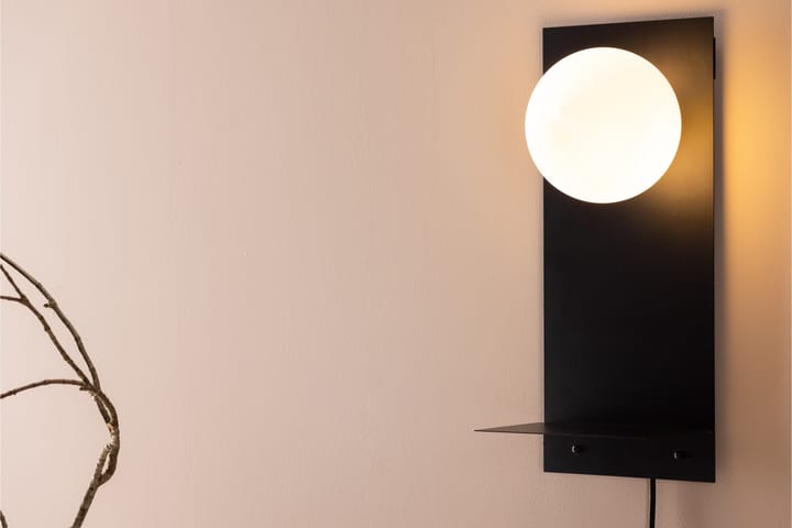 Seinäplafondi Malani 17 cm - Musta - Riisipaperivalaisin - Tiffanylamppu - Verkkovalaisin - Lightbox - Kaarivalaisin - Seinäplafondi - PH lamppu
