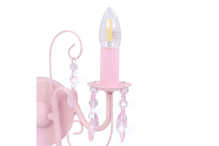 Seinävalaisin helmillä pinkki 2 x E14 polttimoa - Pinkki - Seinävalaisin makuuhuone - Riisipaperivalaisin - Kaarivalaisin - Verkkovalaisin - Seinävalaisin - PH lamppu - Lightbox - Tiffanylamppu