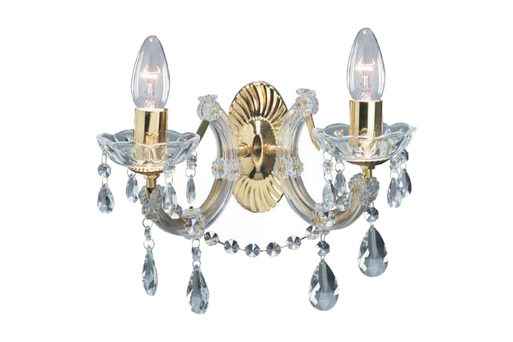 Seinävalaisin Marie Therese 32 cm Himmenn 2 lamppua Messinki - Searchlight - Seinävalaisin makuuhuone - Riisipaperivalaisin - Kaarivalaisin - Verkkovalaisin - Seinävalaisin - PH lamppu - Lightbox - Tiffanylamppu