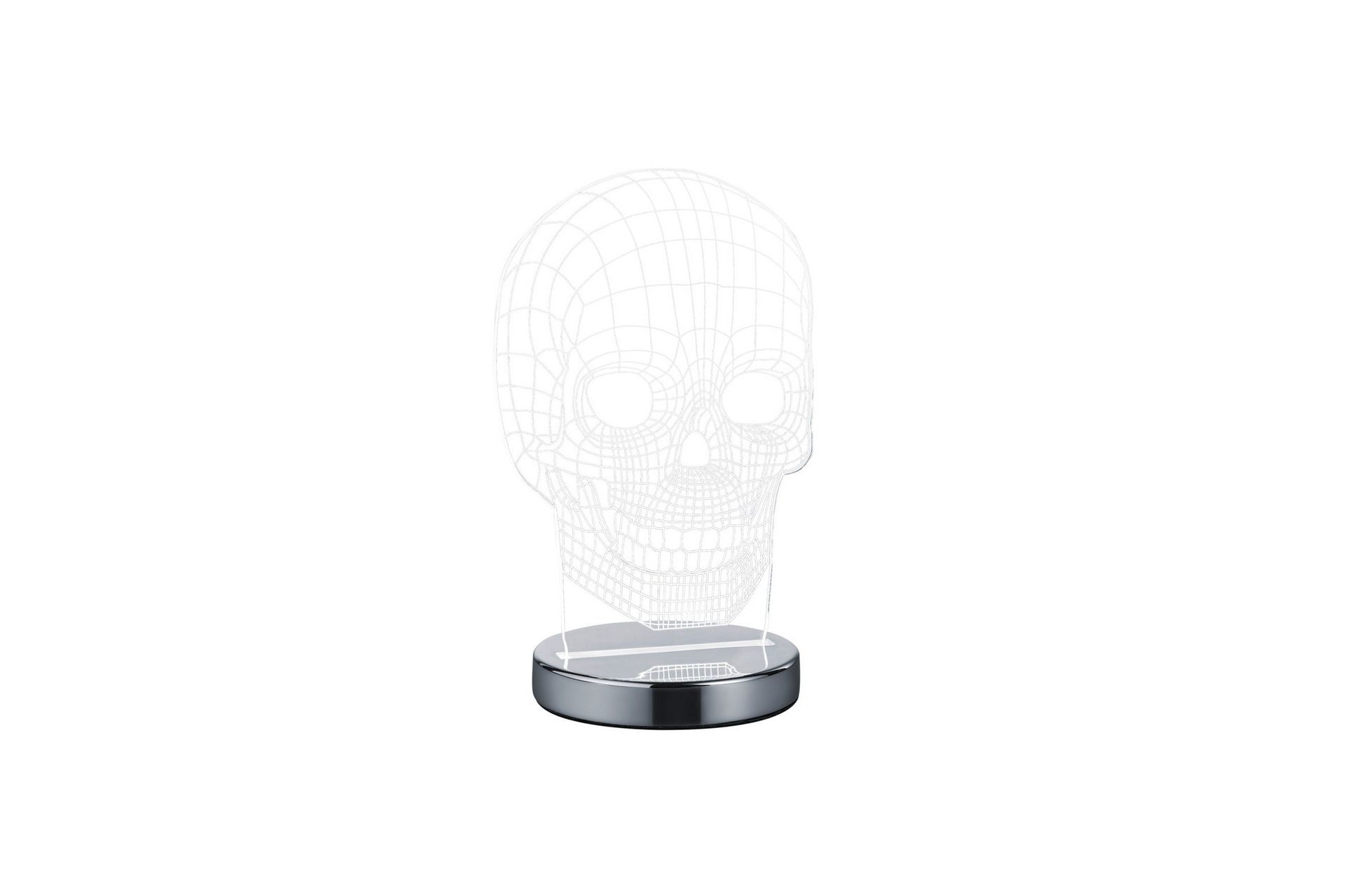 LED-Pöytävalaisin Skull Kromi - TRIO