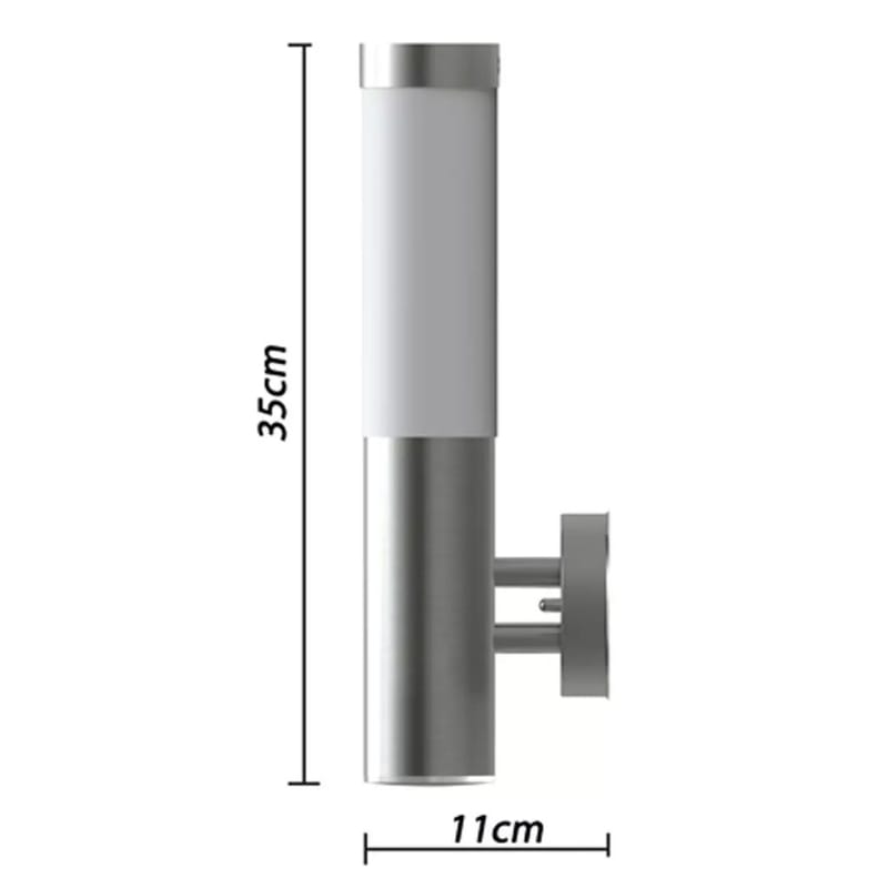 2 Ruostumaton Teräs Vesitiivistä Seinävaloa Puutarhaan - Hopea - Sisäänkäynnin valaistus - LED-valaistus ulkokäyttöön - Julkisivuvalaistus - Ulkovalaistus