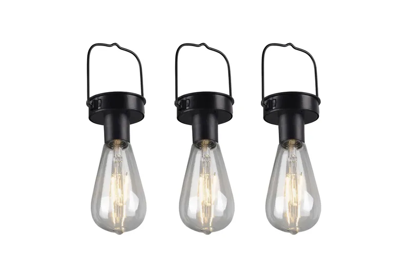 Aurinkokennoriippuvalaisin Campus Hämärätunnistimella 3 kpl - Trio - Valaistus - Ulkovalaistus - Aurinkokennovalaistus