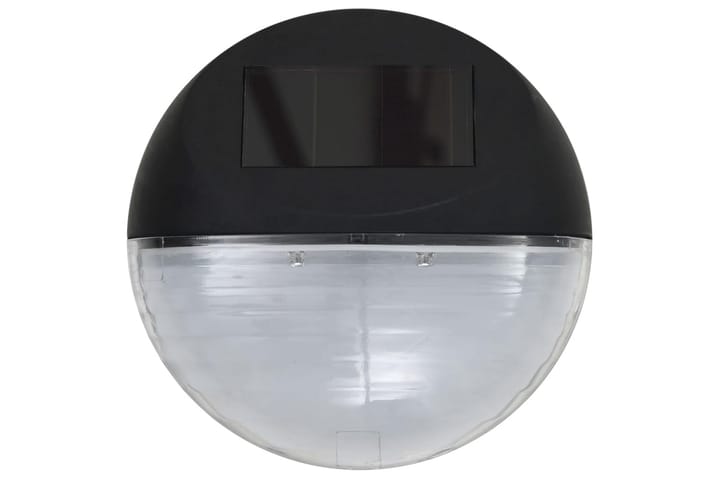 Aurinkoenergia ulkoseinävalaisimet LED 12 kpl pyöreä musta - Musta - Aurinkokennovalaistus - Ulkovalaistus - LED-valaistus ulkokäyttöön