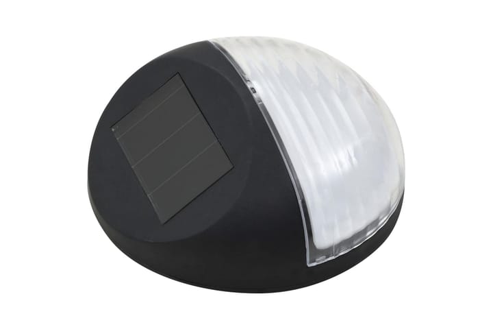 Aurinkoenergia ulkoseinävalaisimet LED 12 kpl pyöreä musta - Musta - Aurinkokennovalaistus - LED-valaistus ulkokäyttöön - Ulkovalaistus