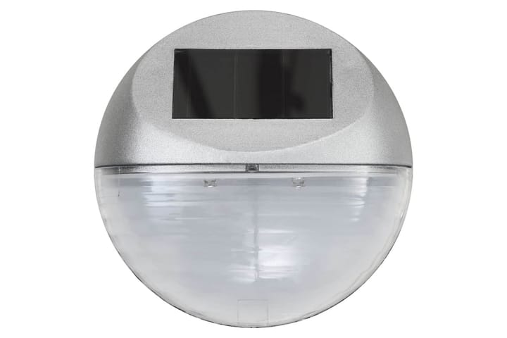 Aurinkoenergia ulkoseinävalaisimet LED 12 kpl pyöreä hopea - Hopea - LED-valaistus ulkokäyttöön - Ulkovalaistus - Aurinkokennovalaistus