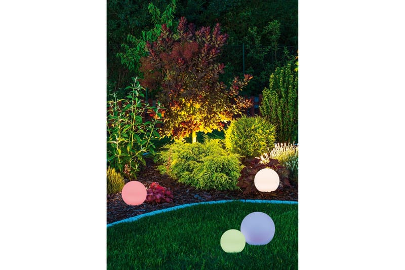 Aurinkokennopallovalaisin Melo Maapiikillä 20 cm RGBW - Valaistus - Ulkovalaistus - Aurinkokennovalaistus
