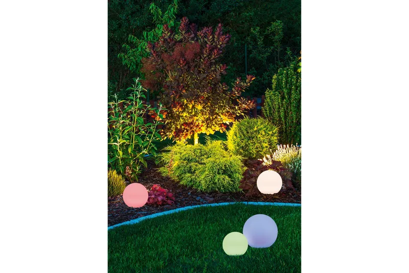 Aurinkokennopallovalaisin Melo Maapiikillä 20 cm RGBW - Valaistus - Ulkovalaistus - Aurinkokennovalaistus