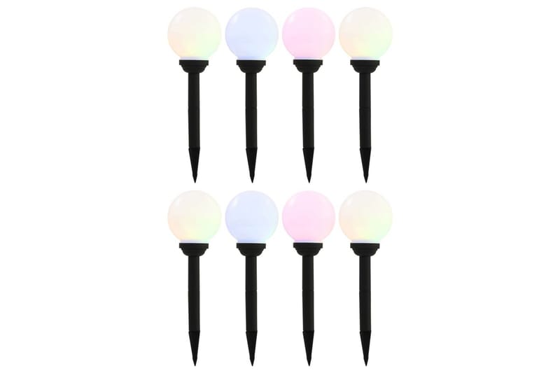 LED-aurinkokennovalaisin 8kpl väriä vaihtava pyöreä 15cm RGB - Valkoinen - Valaistus - Ulkovalaistus - Aurinkokennovalaistus
