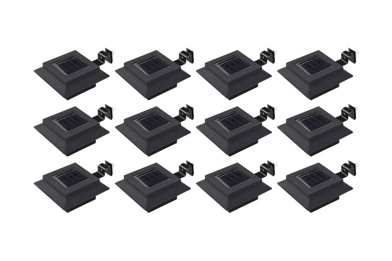 Ulkoaurinkokennovalaisin 12 kpl LED neliö 12 cm musta - Musta - Valaistus - Ulkovalaistus - Aurinkokennovalaistus