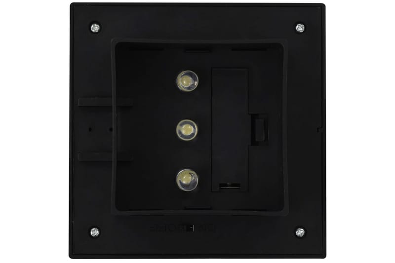 Ulkoaurinkokennovalaisin 12 kpl LED neliö 12 cm musta - Musta - Valaistus - Ulkovalaistus - Aurinkokennovalaistus
