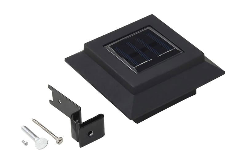 Ulkoaurinkokennovalaisin 12 kpl LED neliö 12 cm musta - Musta - Valaistus - Ulkovalaistus - Aurinkokennovalaistus