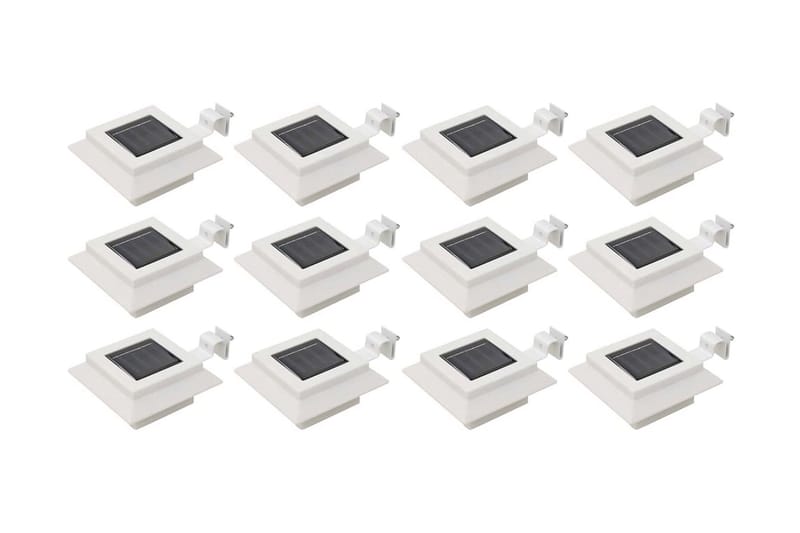 Ulkoaurinkokennovalaisin 12 kpl LED neliö 12 cm valkoinen - Valkoinen - Valaistus - Ulkovalaistus - Aurinkokennovalaistus