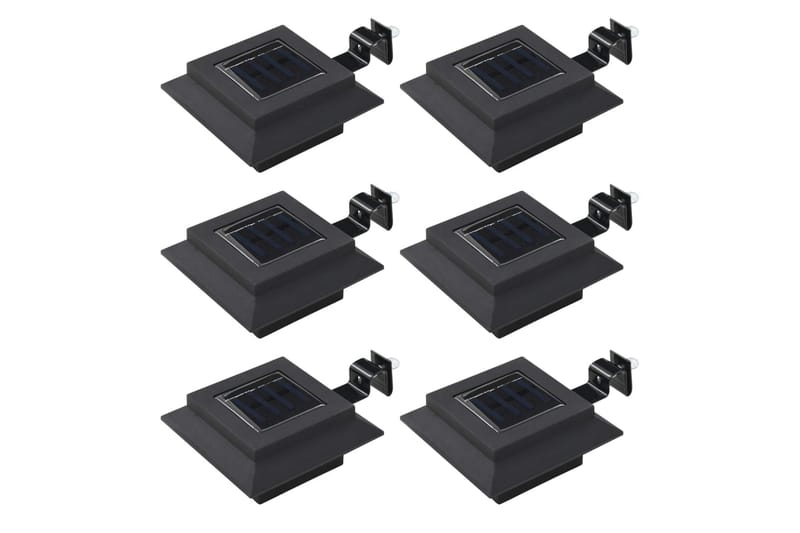 Ulkoaurinkokennovalaisin 6 kpl LED neliö 12cm musta - Musta - Valaistus - Ulkovalaistus - Aurinkokennovalaistus