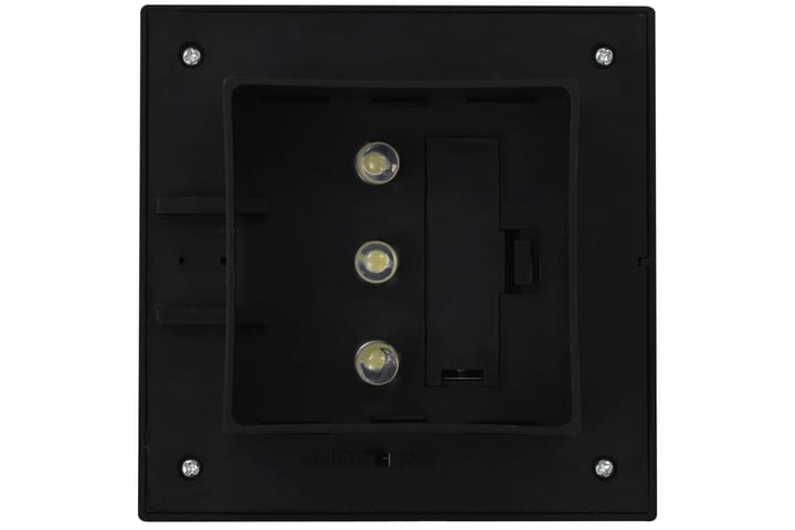 Ulkoaurinkokennovalaisin 6 kpl LED neliö 12cm musta - Musta - LED-valaistus ulkokäyttöön - Ulkovalaistus - Aurinkokennovalaistus