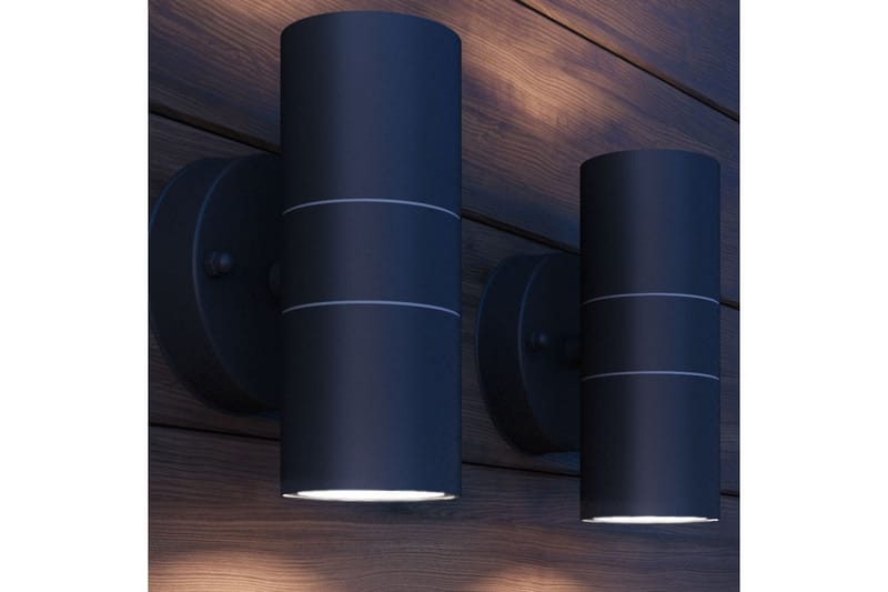 LED-seinävalaisimet ulkotiloihin 2kpl Ruost. teräs Ylös/alas - Musta - Valaistus - Ulkovalaistus - LED-valaistus ulkokäyttöön