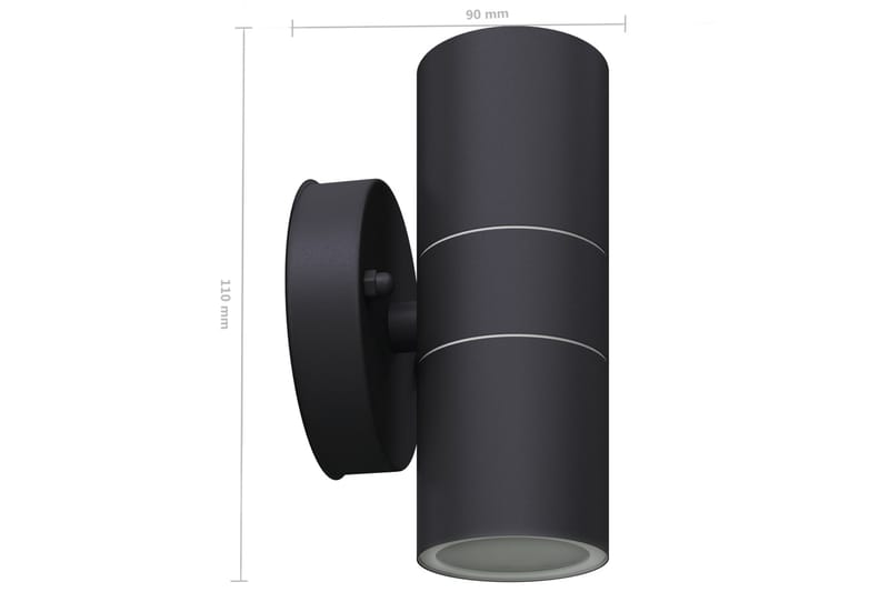 LED-seinävalaisimet ulkotiloihin 2kpl Ruost. teräs Ylös/alas - Musta - Valaistus - Ulkovalaistus - LED-valaistus ulkokäyttöön