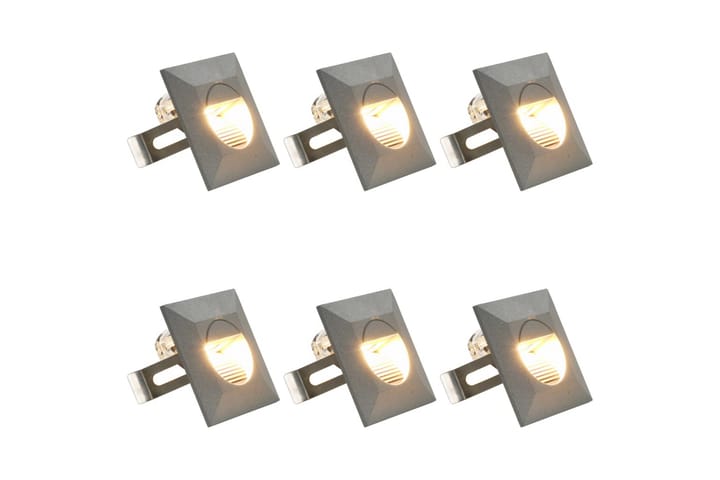 LED-seinävalaisimet ulkotiloihin 6 kpl 5 W hopea neliö - Sisäänkäynnin valaistus - LED-valaistus ulkokäyttöön - Julkisivuvalaistus - Ulkovalaistus