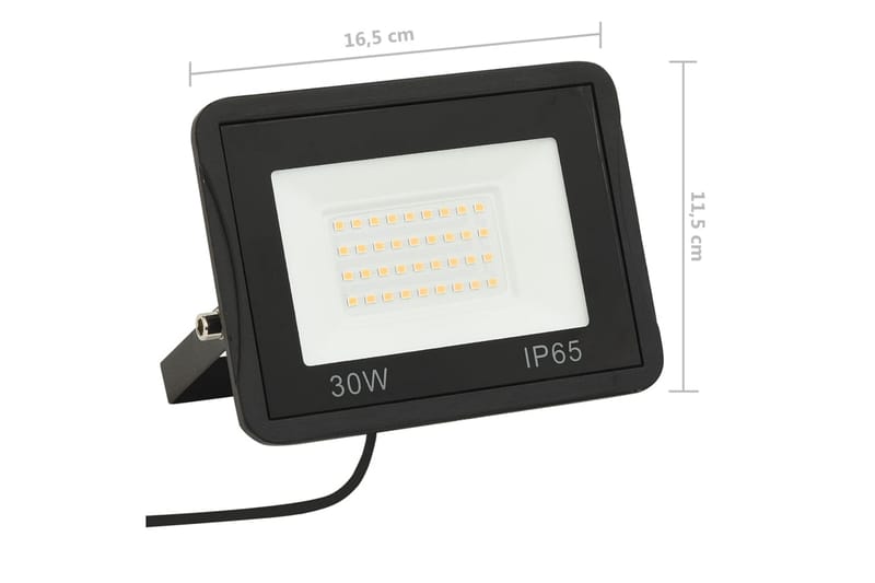LED-valonheitin 30 W lämmin valkoinen - Musta - Valaistus - Ulkovalaistus - Julkisivuvalaistus