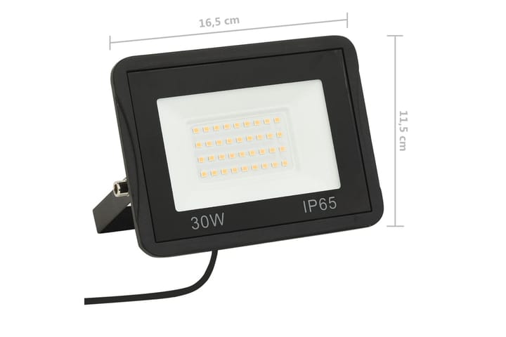 LED-valonheitin 30 W lämmin valkoinen - Musta - Ulkovalaistus - Julkisivuvalaistus - Kohdevalot & valonheittimet