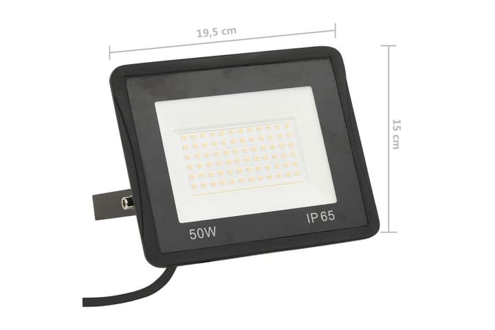 LED-valonheitin 50 W kylmä valkoinen - Musta - Julkisivuvalaistus - Ulkovalaistus - Kohdevalot & valonheittimet