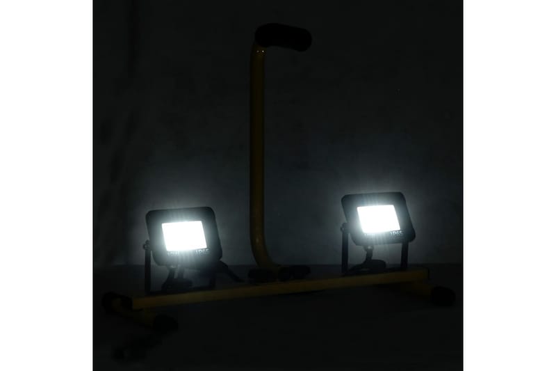 LED-valonheitin kahvalla 2x10 W kylmä valkoinen - Musta - Valaistus - Ulkovalaistus - Julkisivuvalaistus