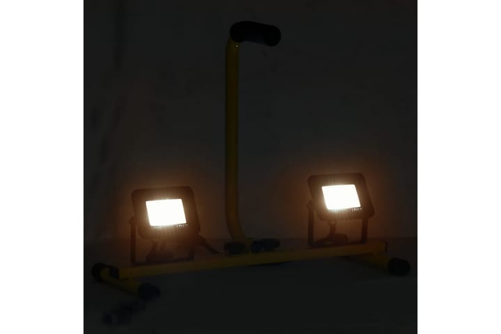 LED-valonheitin kahvalla 2x10 W lämmin valkoinen - Musta - Ulkovalaistus - Julkisivuvalaistus - Kohdevalot & valonheittimet