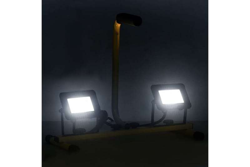 LED-valonheitin kahvalla 2x20 W kylmä valkoinen - Musta - Valaistus - Ulkovalaistus - Julkisivuvalaistus