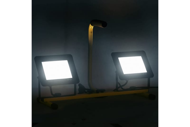 LED-valonheitin kahvalla 2x50 W kylmä valkoinen - Musta - Valaistus - Ulkovalaistus - Julkisivuvalaistus