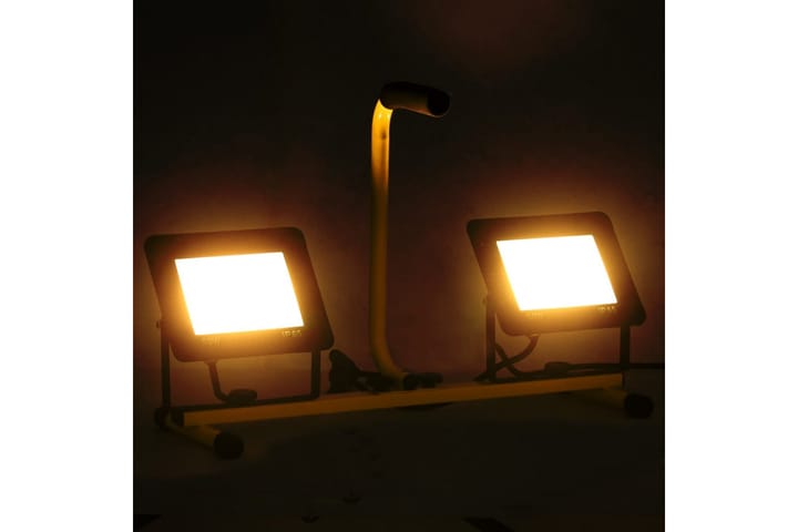 LED-valonheitin kahvalla 2x50 W lämmin valkoinen - Musta - Julkisivuvalaistus - Ulkovalaistus - Kohdevalot & valonheittimet