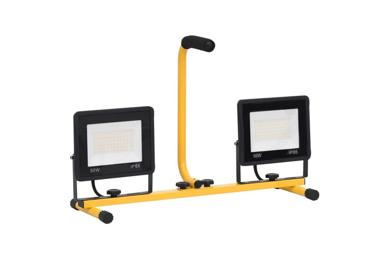 LED-valonheitin kahvalla 2x50 W lämmin valkoinen - Musta - Valaistus - Ulkovalaistus - Julkisivuvalaistus