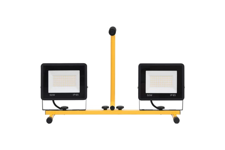LED-valonheitin kahvalla 2x50 W lämmin valkoinen - Musta - Julkisivuvalaistus - Ulkovalaistus - Kohdevalot & valonheittimet