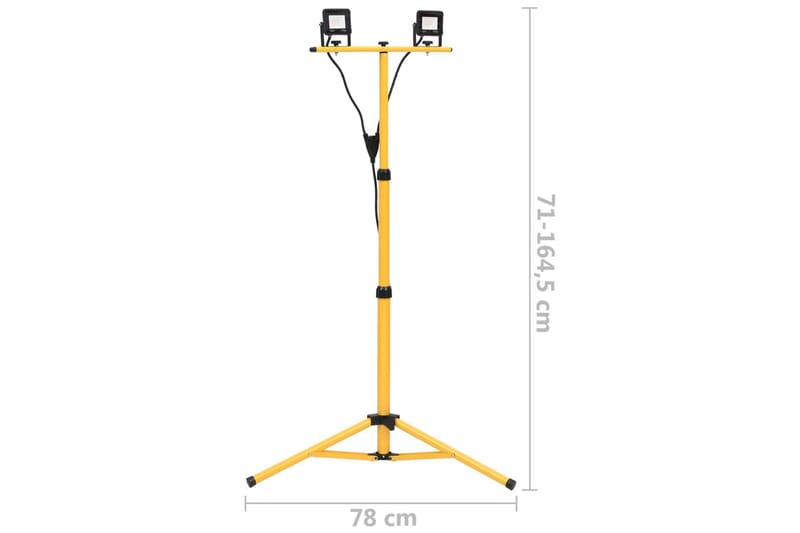 LED-valonheitin kolmijalalla 2x10 W kylmä valkoinen - Musta - Julkisivuvalaistus - Ulkovalaistus - Kohdevalot & valonheittimet