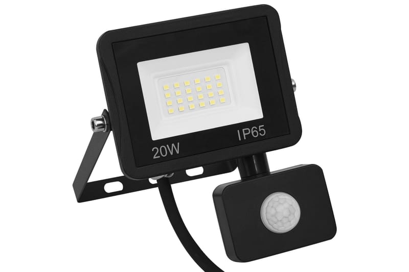 LED-valonheitin sensorilla 20 W kylmä valkoinen - Musta - Valaistus - Ulkovalaistus - Julkisivuvalaistus