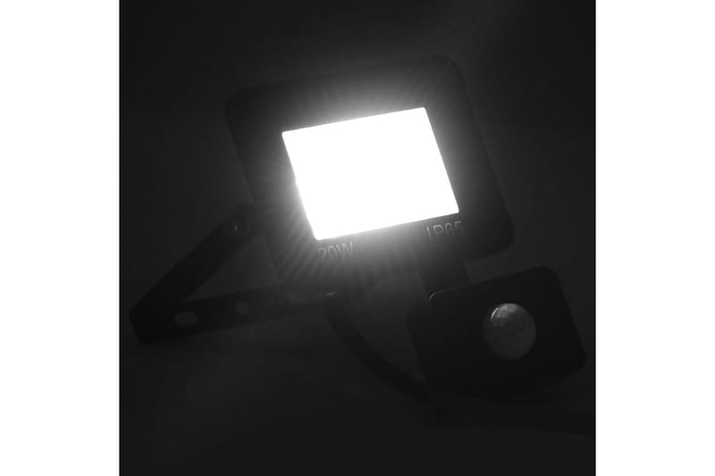 LED-valonheitin sensorilla 20 W kylmä valkoinen - Musta - Valaistus - Ulkovalaistus - Julkisivuvalaistus
