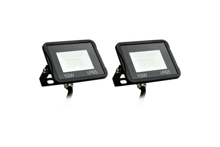 LED-valonheittimet 2 kpl 10 W kylmä valkoinen - Musta - Ulkovalaistus - Julkisivuvalaistus - Kohdevalot & valonheittimet